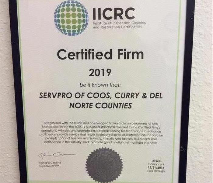 We are proud to be an IICRC Certified Firm